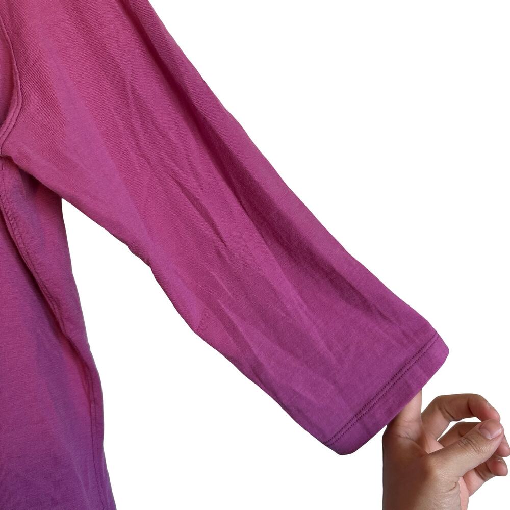 WoolX Jenny 3/4 Sleeve Crewneck Tee Shirt Summer Sorbet Pink Merino Base Layer L - Picture 5 of 5
